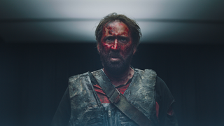 Nicolas Cage takes a chainsaw to ’80s action cheese in the heavy-metal fantasia of <i>Mandy</i>